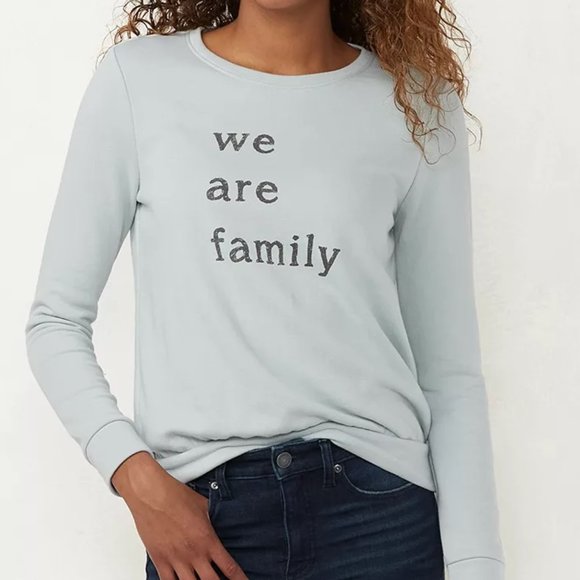 ๐ NWOT "we are family" Lauren Conrad Sweatshirt - Picture 2 of 5